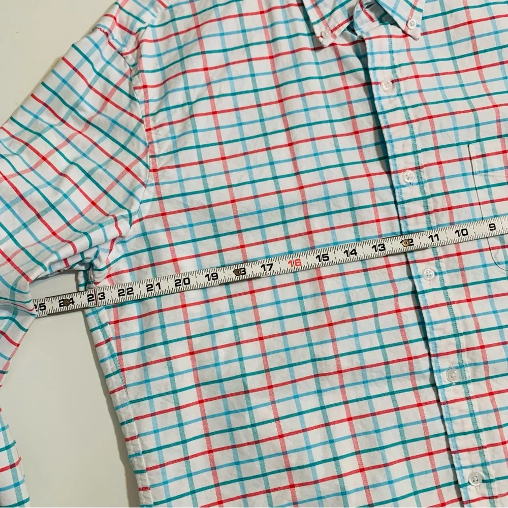 J. Crew Mens Flex Long Sleeve Oxford Checkered Button Up Shirt Size XL Slim Fit